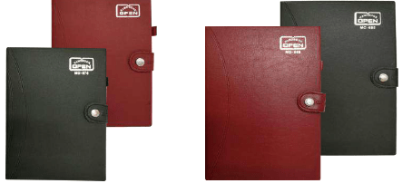 )Sổ bìa da khuy bấm , có cài bút, giấy định lượng 70g/m2, độ trắng 95 ISO KBK7 (15 x 21 cm) (TCT)