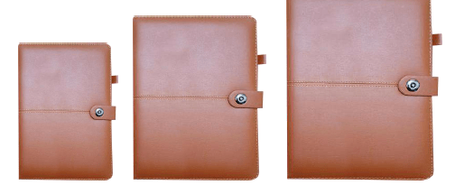 Sổ khuy bấm da vàng 200 trang (10,5 x 18.5cm) (TCT)